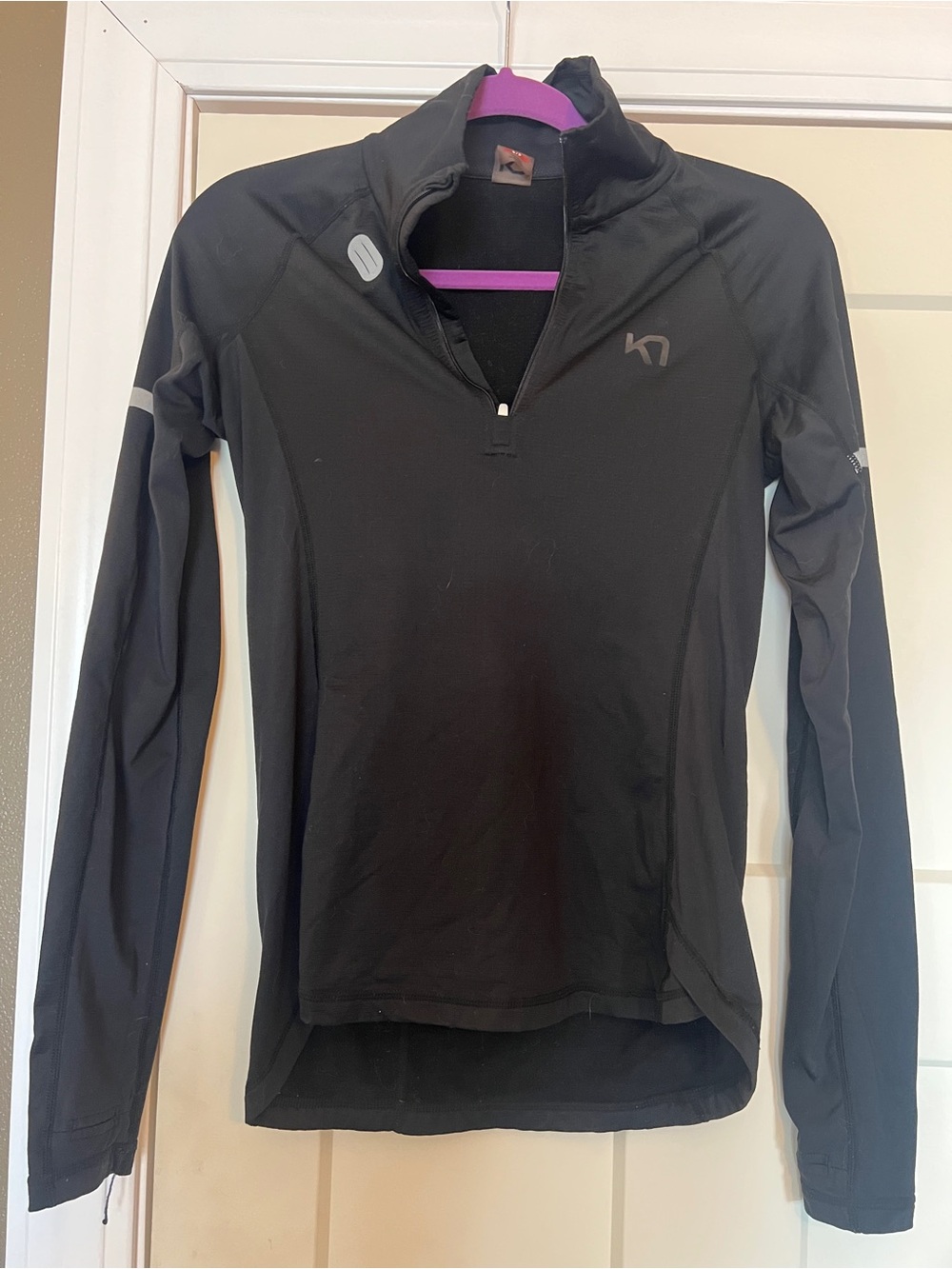 Kari Traa Black Long-Sleeve Half-Zip Performance Top